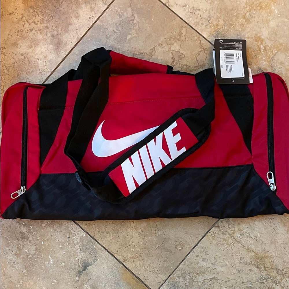 Nike Red and Black Duffel Bag